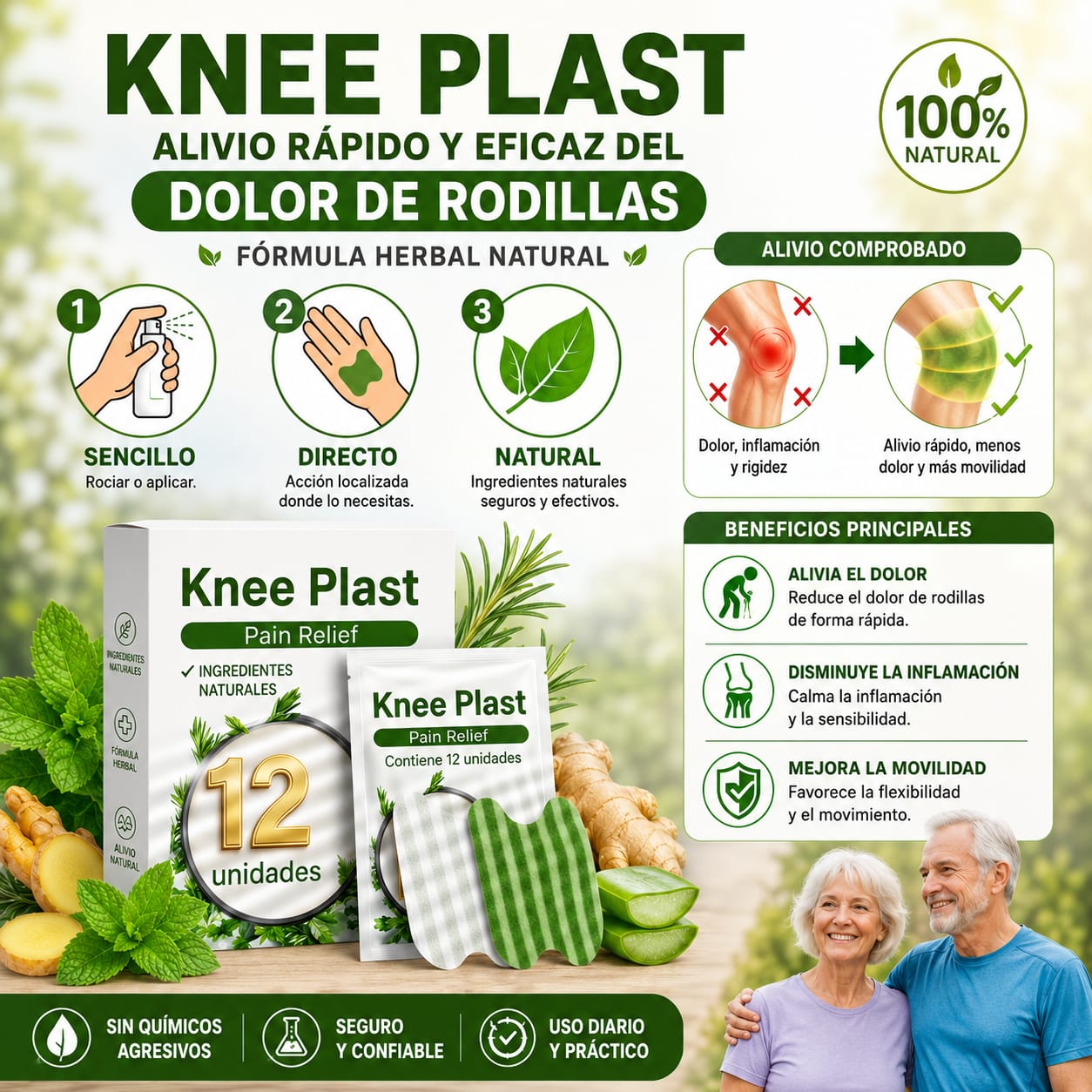 Parches de Alivio del Dolor de Rodilla 12pcs